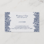 青王室の白ヴィンテージペイズリー 名刺 (裏面)