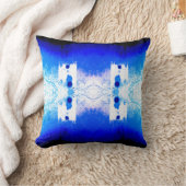 青王室の白地中海の対称モザイク クッション (ブランケット)