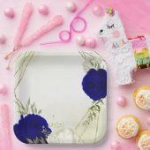 青王室の白結婚花 ペーパープレート (パーティー)