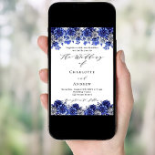 青王室の白花模様ス結婚クリプト 招待状