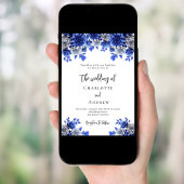 青王室の白花模様結婚ズ 招待状