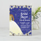 青王室の真珠アフリカ系アメリカブライダルシャワー 招待状 (スタンド正面)