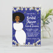 青王室の真珠アフリカ系アメリカブライダルシャワー 招待状 (スタンド正面)