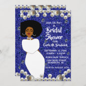 青王室の真珠アフリカ系アメリカブライダルシャワー 招待状 (正面/裏面)
