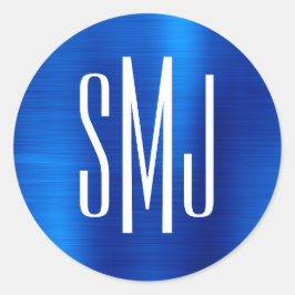 青王室の箔3文字モノグラム ラウンドシール