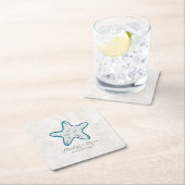 青王室の素朴ヒトデ結婚ス スクエアペーパーコースター (インサイチュ)