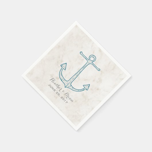 青王室の素朴結婚いかり スタンダードカクテルナプキン (角)