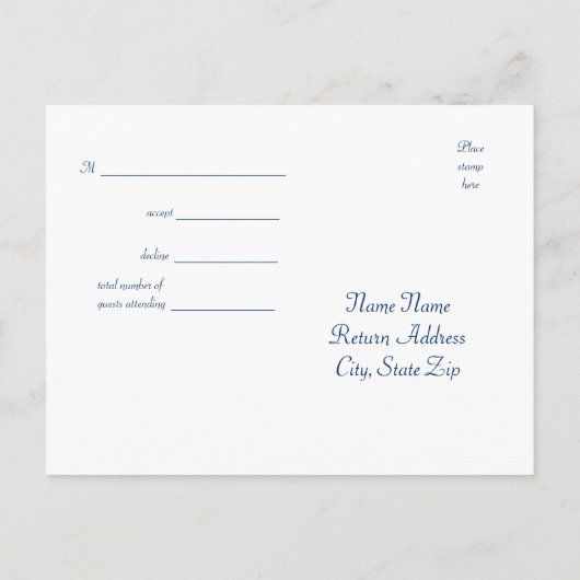 青王室の紫の孔雀の羽結婚の インビテーションポストカード (裏面)