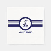 青王室の船航海のいかりナストライププキン スタンダードカクテルナプキン (正面)