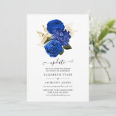 青王室の色とホイフェイクルの金ゴールド結婚フローラの更新 招待状 (スタンド正面)