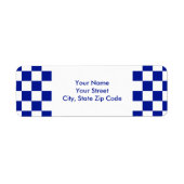 青王室の色と白のパタ市松模様にーンラベル ラベル (正面)