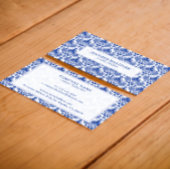 青王室の色と白のヴィンテージマスクのパターン 名刺