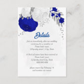 青王室の色と白の花シルバーボ結婚タネス エンクロージャーカード (正面)