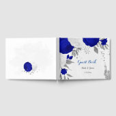 青王室の色と白の花シルバーボ結婚タネス ゲストブック (全面)