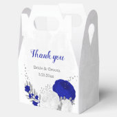 青王室の色と白の花シルバーボ結婚タネス フェイバーボックス (オープン)