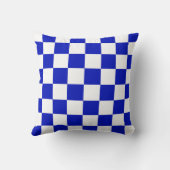 青王室の色と白市松模様に色のボードのパターン クッション (裏面)