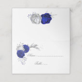 青王室の色と銀色の花の植物性 プレイスカード (外部開封)