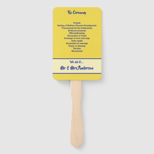 青王室の色と黄結婚色 ハンドファン (裏面)