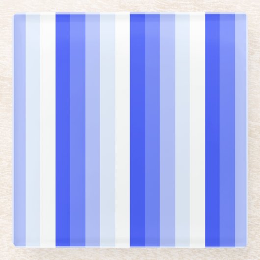 青王室の色のシャストライプドウ ガラスコースター (正面)