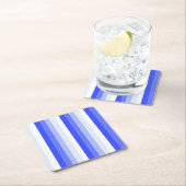 青王室の色のシャストライプドウ スクエアペーパーコースター (インサイチュ)