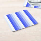 青王室の色のシャストライプドウ スクエアペーパーコースター (アングル)