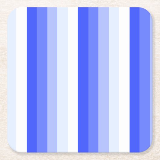 青王室の色のシャストライプドウ スクエアペーパーコースター (正面)