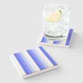青王室の色のシャストライプドウ ストーンコースター (横)