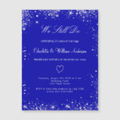 青王室の色のシルバ結婚ーの誓い マグネット招待状 (正面)