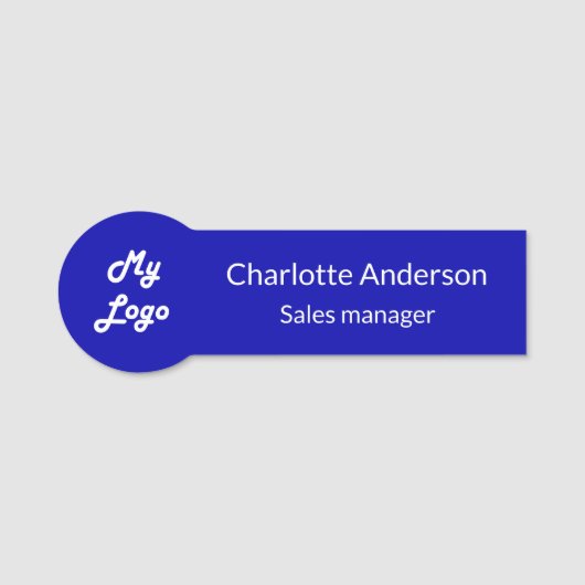 青王室の色の企業ロゴ 名札 (正面)