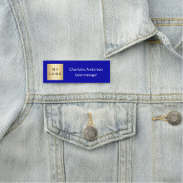 青王室の色の企業ロゴ 名札