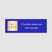 青王室の色の企業ロゴ 名札 (正面)