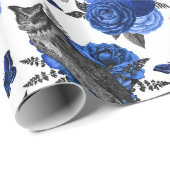 青王室の色の夜鳥ゴシックのクリスマス ラッピングペーパー (ロールコーナー)