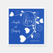 青王室の色の白い応援でハートを愛結婚す スタンダードカクテルナプキン (正面)