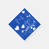 青王室の色の白い応援でハートを愛結婚す スタンダードカクテルナプキン (角)