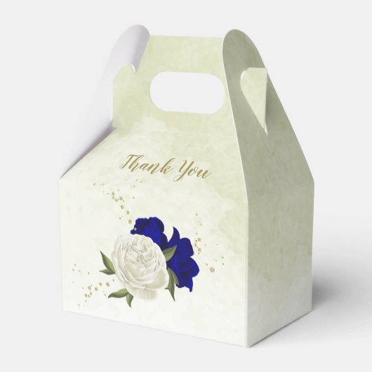 青王室の色の白い結婚花 フェイバーボックス (正面サイド)