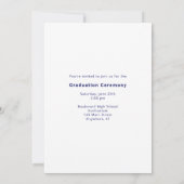 青王室の色の黄色の金ゴールド市松模様に写真の卒業 案内状 (裏面)