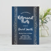 青王室の色エレガント，スリーバー，退職パーティー 招待状 (スタンド正面)