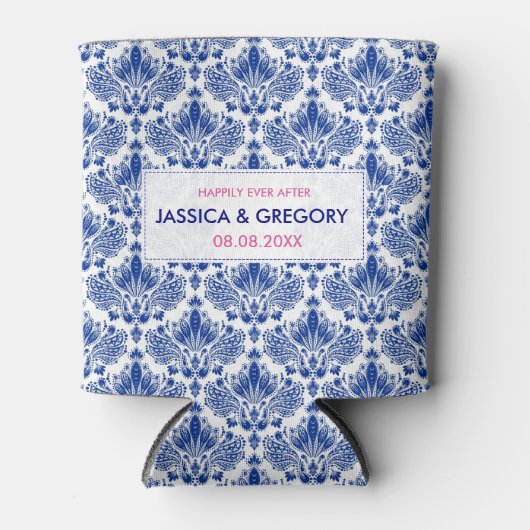 青王室の色オンホワイトダエレガントマスク 缶クーラー (正面)