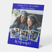 青王室の色写真コラージュ誕生日パーティーへようこそ 台座サイン (正面)