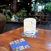 青王室の色写真コラージュ誕生日パーティー スクエアペーパーコースター