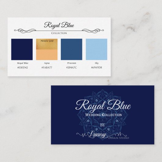 青王室の色結婚見本カード エンクロージャーカード (正面/裏面)