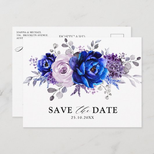 青王室の色薄紫紫フローラの保存日 ポストカード (正面/裏面)