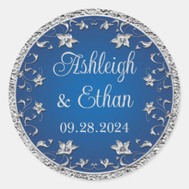 青王室の色、シルバーグレイ結婚フローラ ラウンドシール