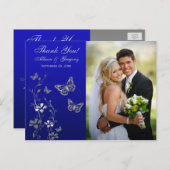 青王室の色、シルバーフローラありがとう写真はがき ポストカード (正面/裏面)