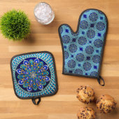 青王室の色 鍋つかみ&鍋敷きセット (トップダウン)