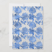 青王室の色、黒および銀のフローラの結婚更新 招待状 (裏面)