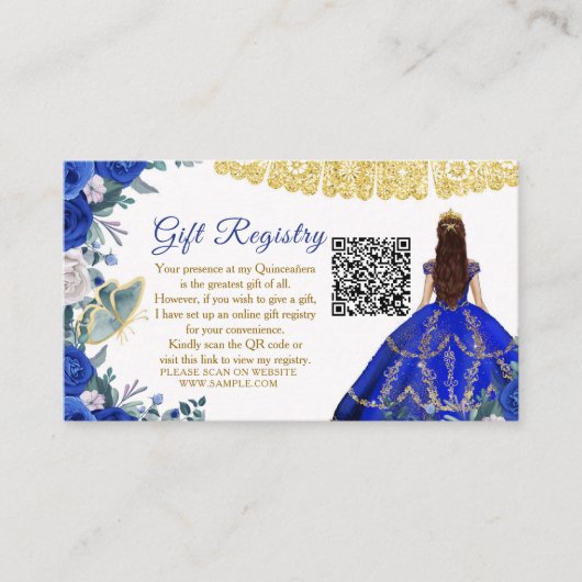 青王室の花クインセアニラQRギフトレジストリ エンクロージャーカード (正面)
