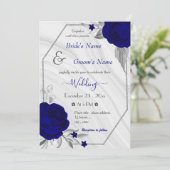 青王室の花シルバ結婚ス幾何学模様 招待状 (スタンド正面)