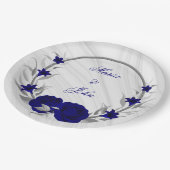 青王室の花シルバ葉リース大理石 ペーパープレート (アングル)