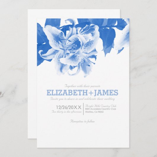 青王室の花結婚式招待状 招待状 (正面/裏面)